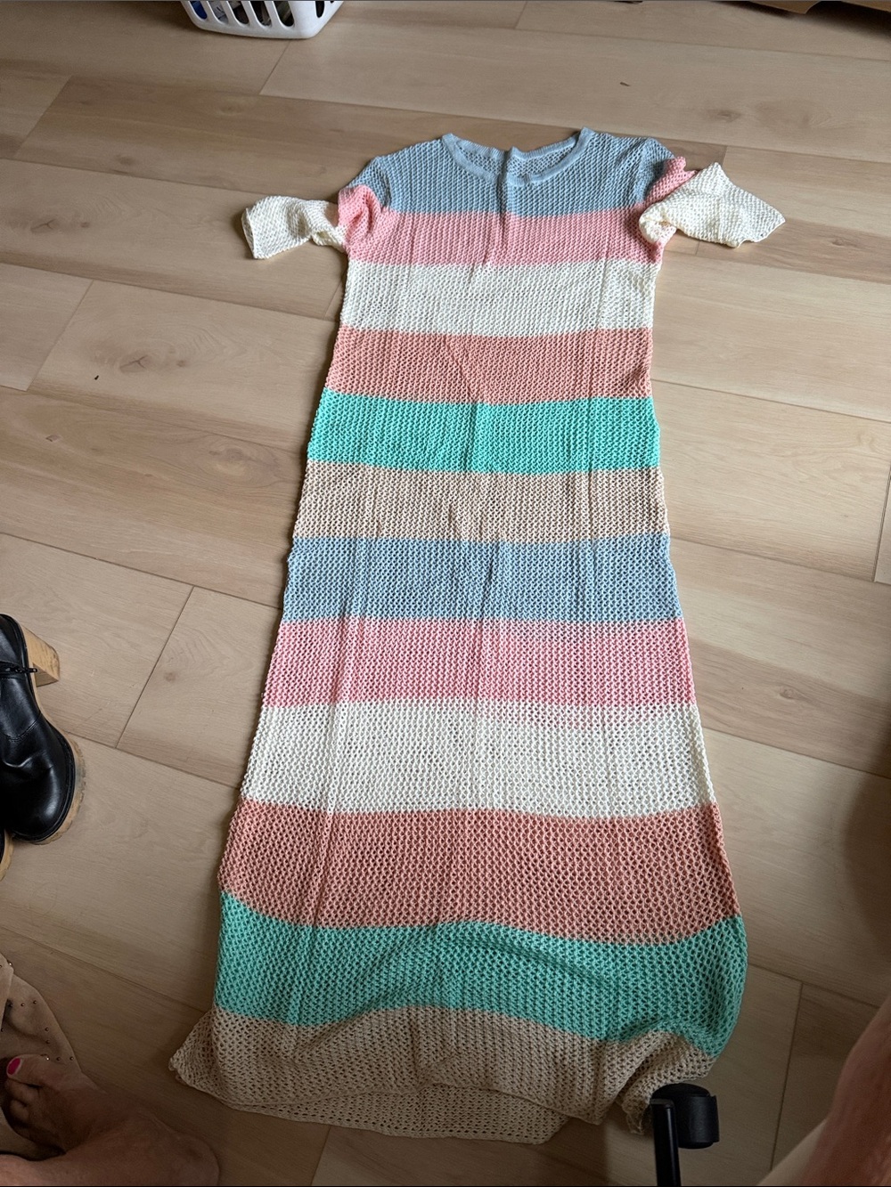 Striped Knit Maxi Dress in Pastel Multi
